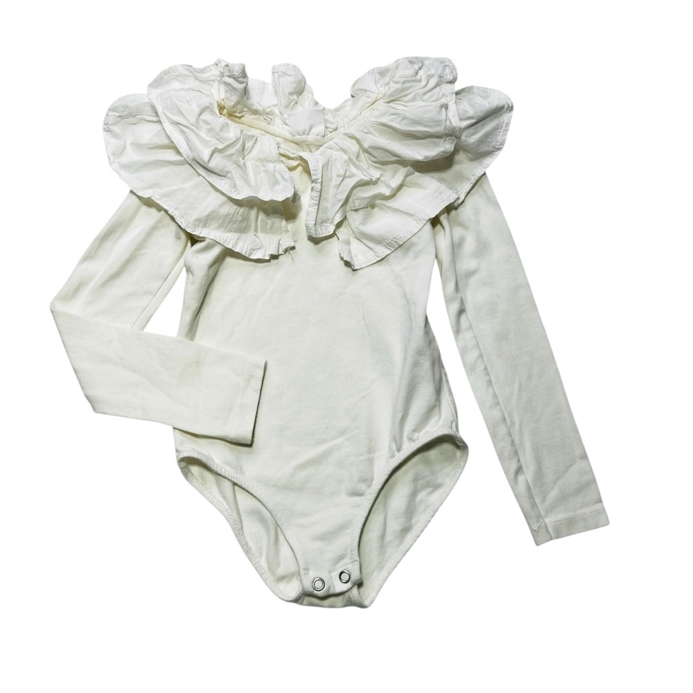 Zara Cream Ruffled Collar Shabby Chic Kids Bodysuit